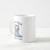 Grumpy Sphynx Cat Cold Humor Cartoon Design コーヒーマグカップ (正面左)