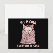 Grumpy Sphynx Cat Cold Humor Illustration ポストカード (正面/裏面)