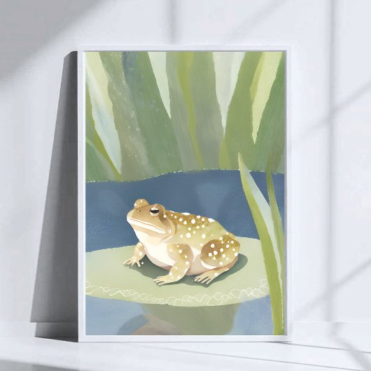 Grumpy Toad | Lilypad Pond Watercolor ポスター