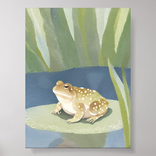 Grumpy Toad | Lilypad Pond Watercolor ポスター (正面)