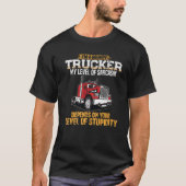 Grumpy Trucker Funny Truck Driver Trucking Dads Fa Tシャツ (正面)