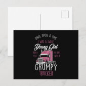 Grumpy Trucker Girl Truck Driver Women Once A Swee ポストカード (正面/裏面)