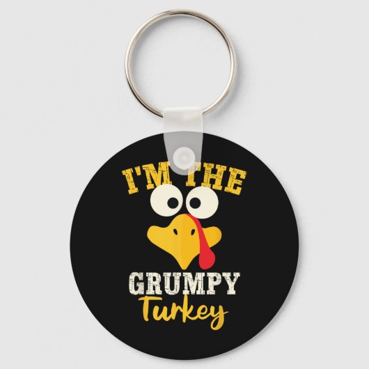 Grumpy Turkey Team Family Matching Thanksgiving Di キーホルダー (正面)