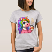 Grumpy Unicorn Needs Coffee Cartoon Tシャツ (正面)