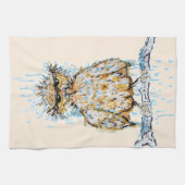 Grumpy Wet Owl キッチンタオル (横)