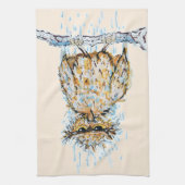 Grumpy Wet Owl キッチンタオル (縦)