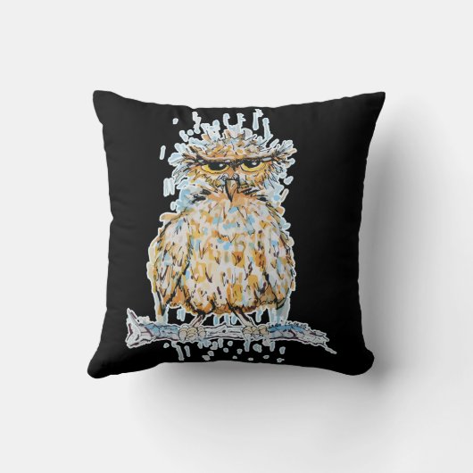 Grumpy Wet Owl クッション (裏面)