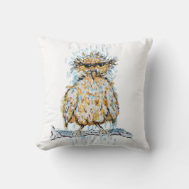 Grumpy Wet Owl クッション