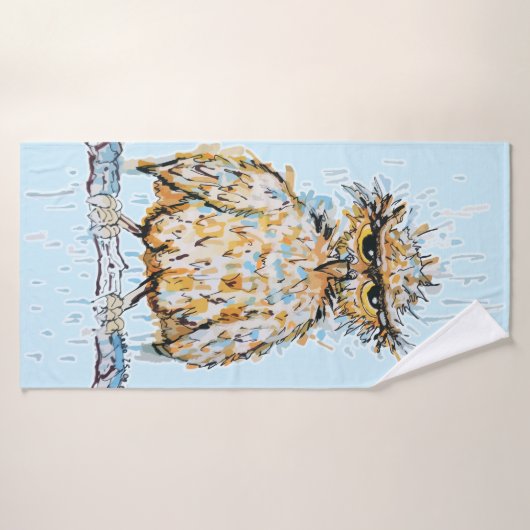 Grumpy Wet Owl バスタオル (バスタオル)