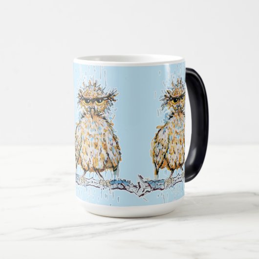 Grumpy Wet Owl モーフィングマグカップ (正面右)
