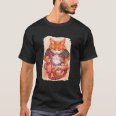 Grumpy Yakuza Cat tattoo Style Japan Gift Raglan B Tシャツ (正面)