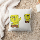 Grumpy Yellow Sponge Character Decorative Pillow クッション (ブランケット)