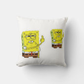Grumpy Yellow Sponge Character Decorative Pillow クッション (正面)