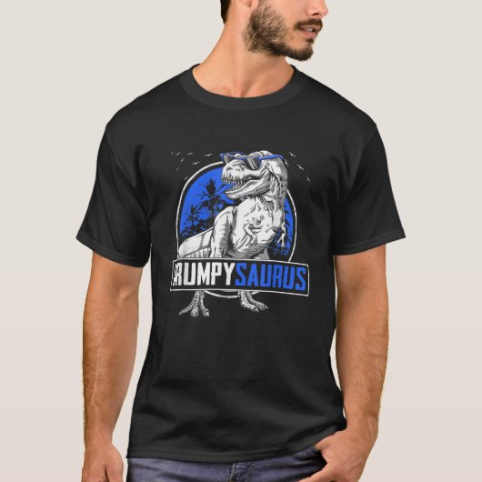 Grumpysaurus Tレックス不機嫌なSaurus恐竜の家族M Tシャツ (正面)