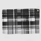 Grunde Black and White Flannel Plaid Tartan ゴルフタオル (横)
