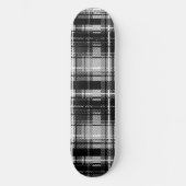 Grunde Black and White Flannel Plaid Tartan スケートボード (正面)
