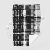 Grunde Black White Flannel Plaid Tartan Design  ゴルフタオル (インサイチュ)