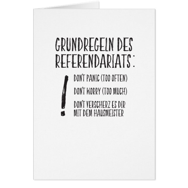 Grundregeln des Referendariats (正面)