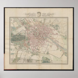 Grundriss Map von Berlin, Historische Stadtkarte ポスター