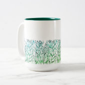 Grüne Kräuter und Blätter ツートーンマグカップ (正面左)