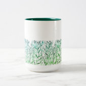 Grüne Kräuter und Blätter ツートーンマグカップ (中央)