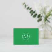 Grüne Minimal Monogramm Visitenkarte 名刺 (スタンド正面)
