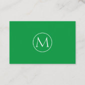 Grüne Minimal Monogramm Visitenkarte 名刺 (正面)
