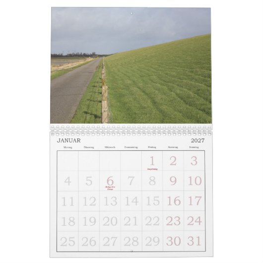 Grüne Nordseeinsel Pellworm カレンダー (1月 2027)