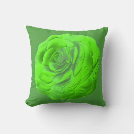 Grüne Rosenblüte – Florales 3D-Design -  クッション