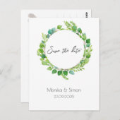 grüner boho Blätterkranz, schlicht, modern ポストカード (正面/裏面)