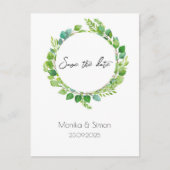 grüner boho Blätterkranz, schlicht, modern ポストカード (正面)