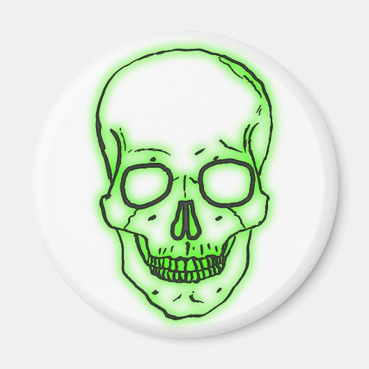 grüner Schädel Totenkopf green skull マグネット (正面)