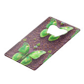 Grüner Schmetterling 3D Optik クレジットカード栓抜き (正面アングル)