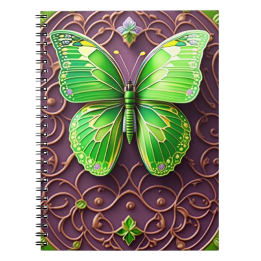 Grüner Schmetterling 3D Optik ノートブック (正面)