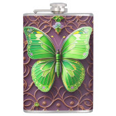 Grüner Schmetterling 3D Optik フラスク (正面)