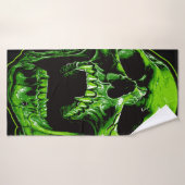 Grüner Vampirschädel バスタオル (バスタオル)