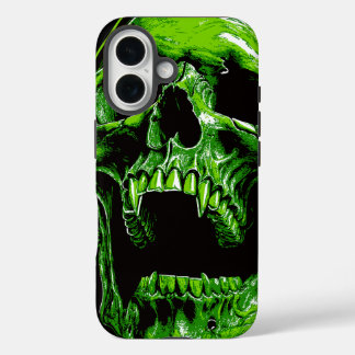 Grüner Vampirschädel iPhone 16ケース