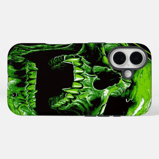 Grüner Vampirschädel Case-Mate iPhoneケース (裏面 (横))