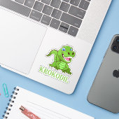 grünes Krokodil シール (ノートパソコンとiPhone)