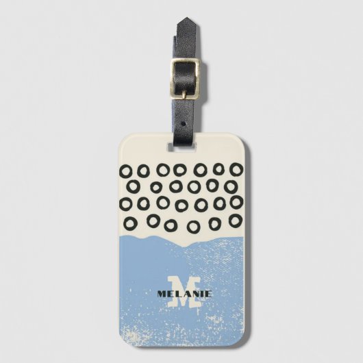 Grunge aesthetic abstract minimal Monogram ラゲッジタグ (正面縦)
