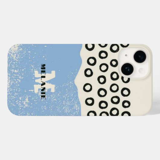 Grunge aesthetic abstract minimal Monogram Case-Mate iPhoneケース (裏面 (横))