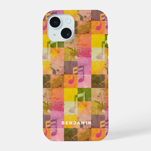 Grunge Aesthetic Cool Music Art Custom Name iPhone 15ケース (裏面)