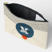 Grunge aestheticstripes minimal Monogram アクセサリーポーチ (見開き)