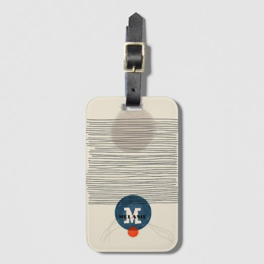 Grunge aestheticstripes minimal Monogram ラゲッジタグ (正面縦)