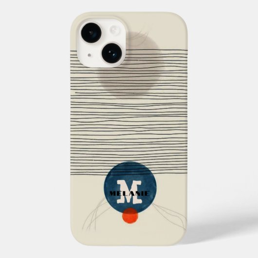 Grunge aestheticstripes minimal Monogram Case-Mate iPhoneケース (裏面)