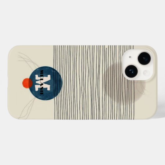 Grunge aestheticstripes minimal Monogram Case-Mate iPhoneケース (裏面 (横))