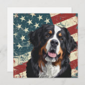 Grunge American Flag Bernese Mountain Dog (正面/裏面)