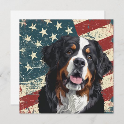 Grunge American Flag Bernese Mountain Dog (正面/裏面)