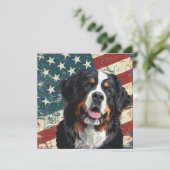 Grunge American Flag Bernese Mountain Dog (スタンド正面)
