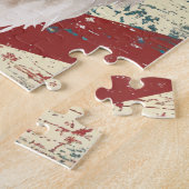 Grunge American Flag Border Collie Dog ジグソーパズル (側面)